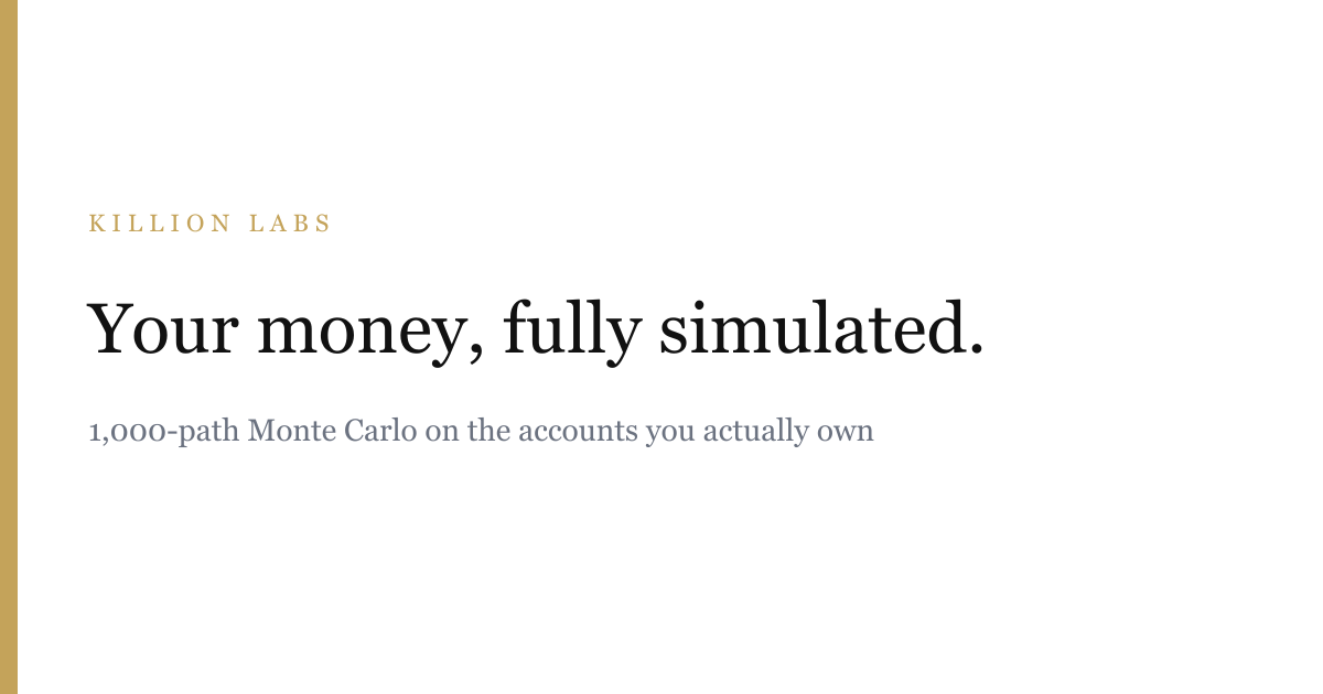 I built a retirement simulator that runs on your real brokerage accounts instead of numbers you type logo
